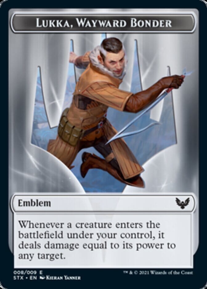 Lukka, Wayward Bonder Emblem [Strixhaven: School of Mages Tokens] MTG Single Magic: The Gathering  | Multizone: Comics And Games