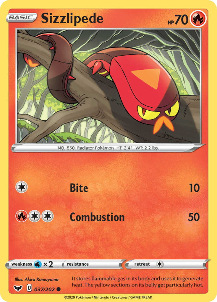Sizzlipede (037/202) [Sword & Shield: Base Set] Pokemon Single Pokémon  | Multizone: Comics And Games