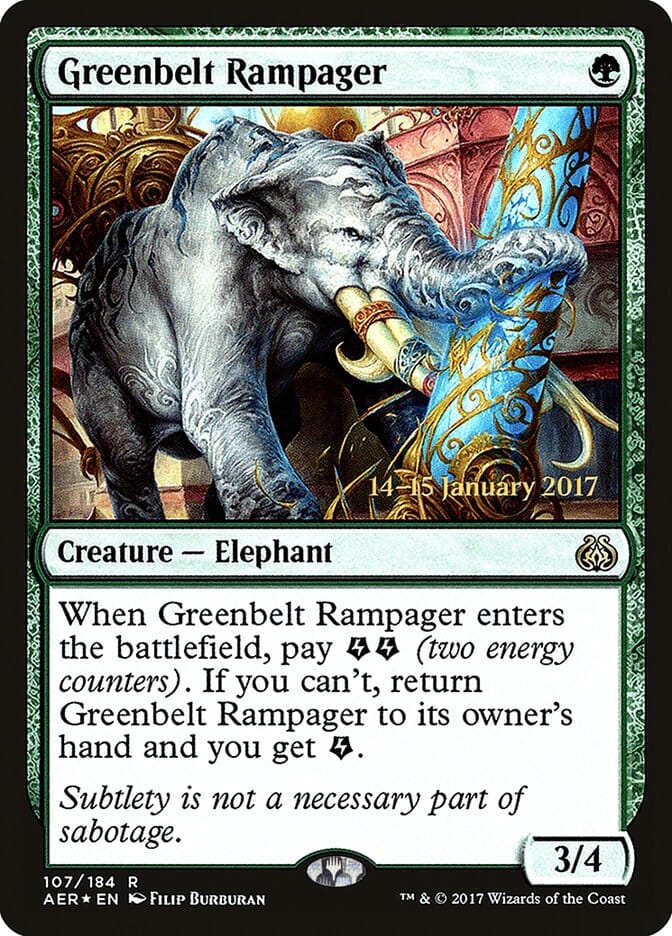 Greenbelt Rampager [Aether Revolt Prerelease Promos] MTG Single Magic: The Gathering  | Multizone: Comics And Games