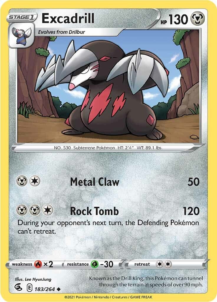 Excadrill (183/264) [Sword & Shield: Fusion Strike] Pokemon Single Pokémon  | Multizone: Comics And Games