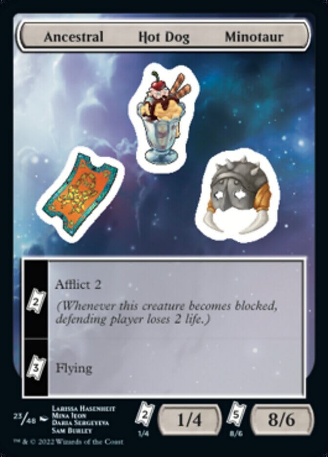Ancestral Hot Dog Minotaur [Unfinity Stickers] MTG Single Magic: The Gathering  | Multizone: Comics And Games
