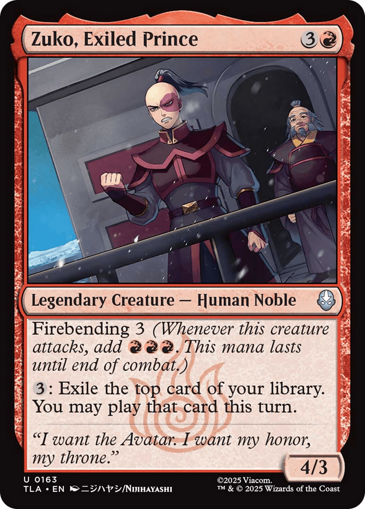 Zuko, Exiled Prince [Avatar: The Last Airbender] MTG Single Magic: The Gathering  | Multizone: Comics And Games