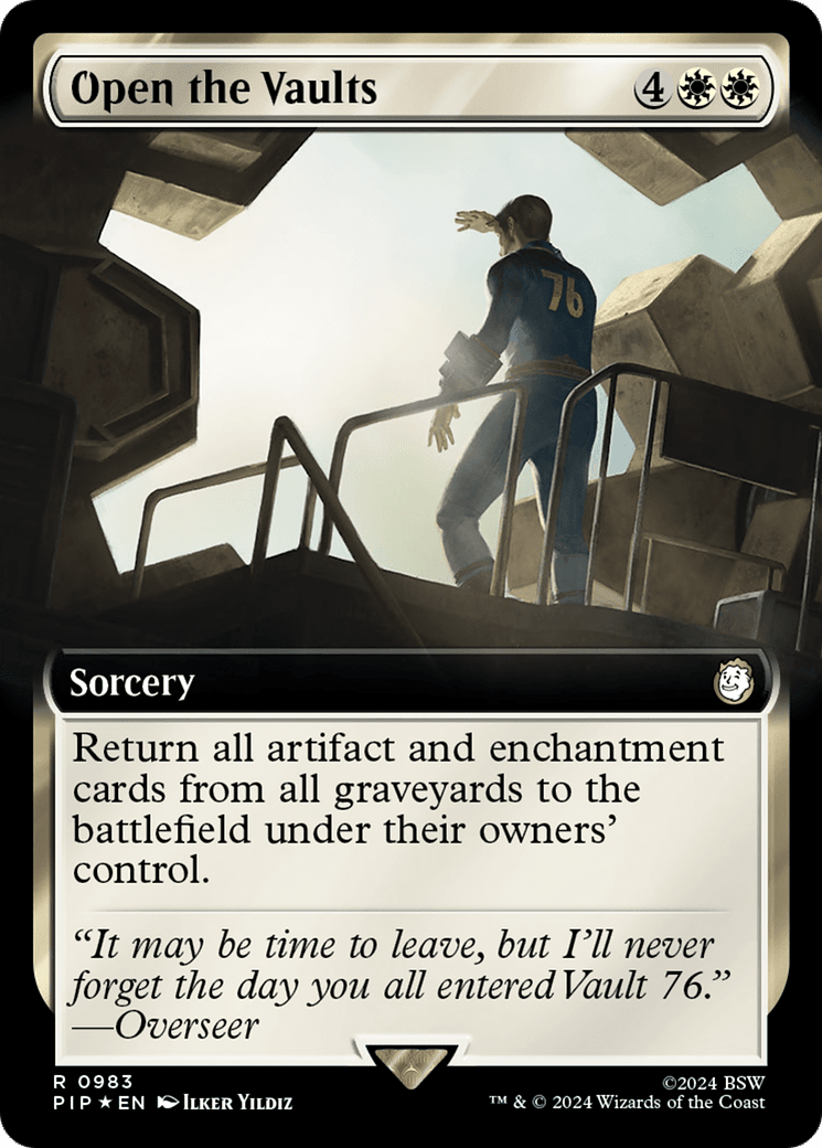 Open the Vaults (Extended Art) (Surge Foil) [Fallout] MTG Single Magic: The Gathering  | Multizone: Comics And Games