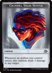 Emblem - Chandra, Spark Hunter // Vehicle Double-Sided Token [Aetherdrift Tokens] MTG Single Magic: The Gathering  | Multizone: Comics And Games