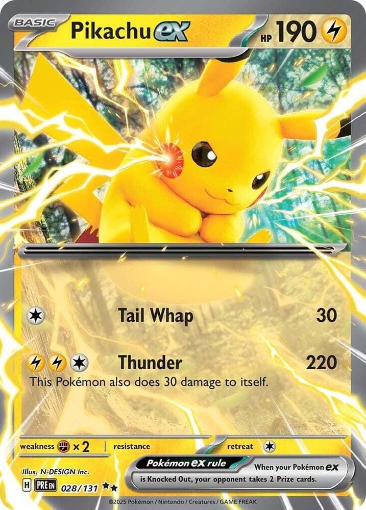 Pikachu ex (028/131) [Scarlet & Violet: Prismatic Evolutions] Pokemon Single Pokémon  | Multizone: Comics And Games