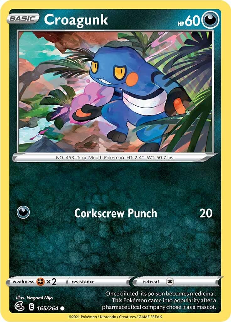 Croagunk (165/264) [Sword & Shield: Fusion Strike] Pokemon Single Pokémon  | Multizone: Comics And Games