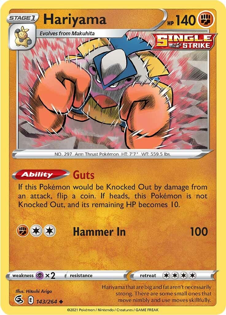 Hariyama (143/264) [Sword & Shield: Fusion Strike] Pokemon Single Pokémon  | Multizone: Comics And Games