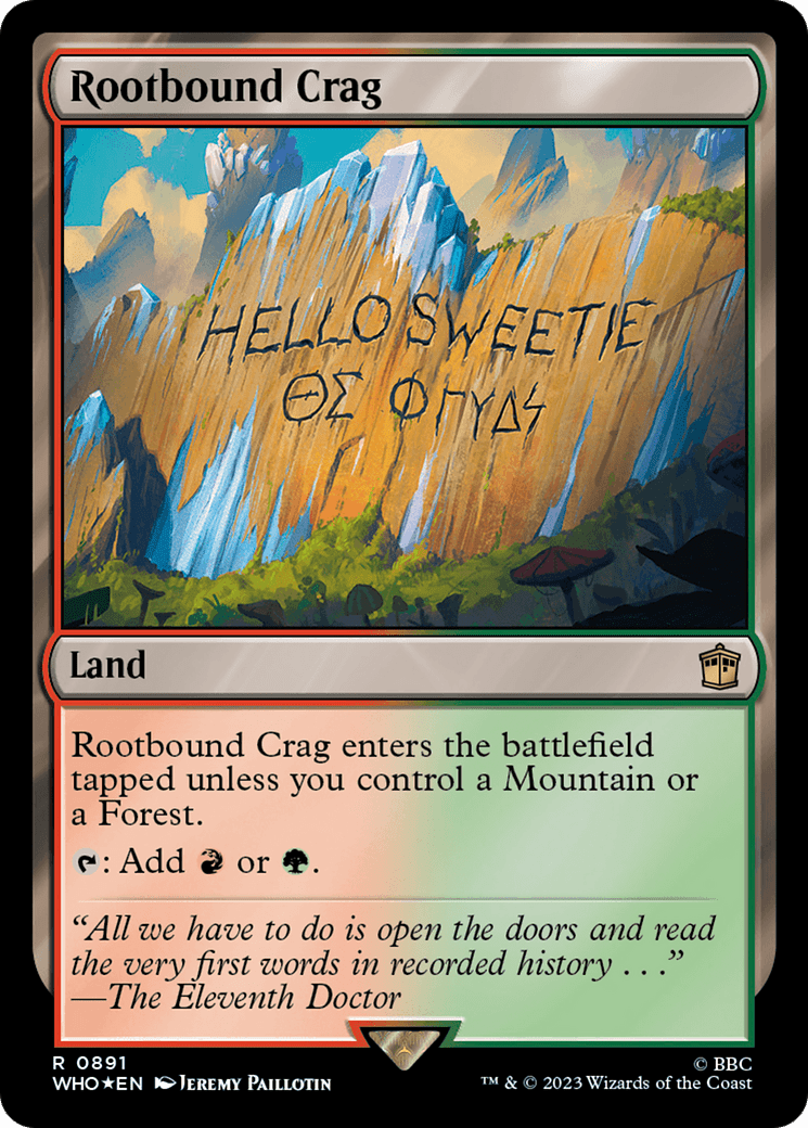 Rootbound Crag (Surge Foil) [Doctor Who] MTG Single Magic: The Gathering  | Multizone: Comics And Games
