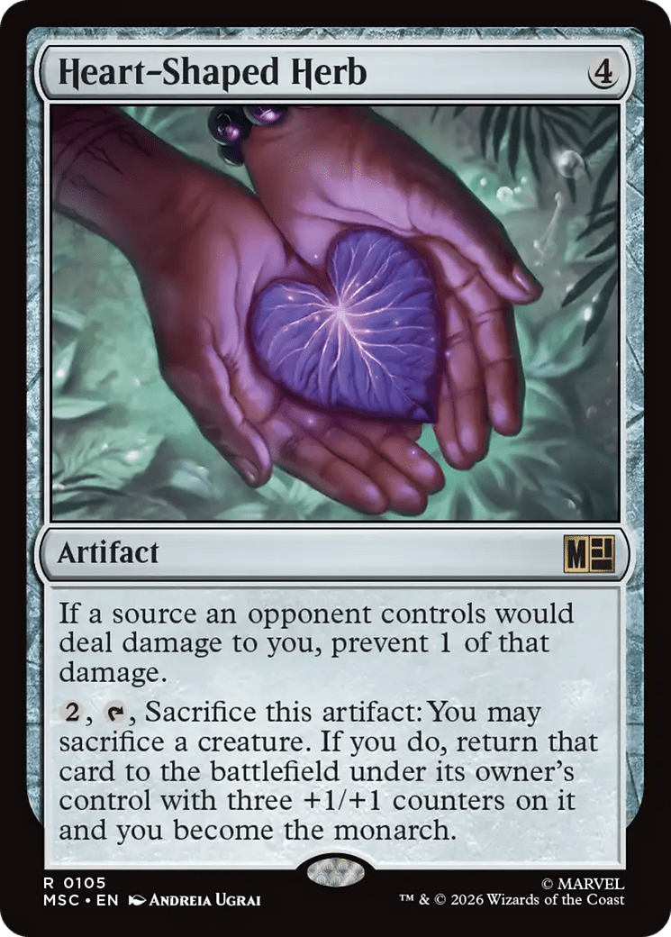 Heart-Shaped Herb (Surge Foil) [Marvel Super Heroes Commander] MTG Single Magic: The Gathering  | Multizone: Comics And Games