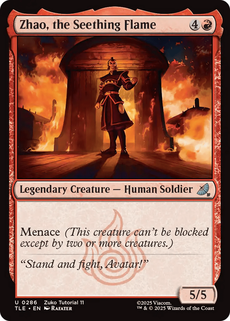 Zhao, the Seething Flame (0286) [Avatar: The Last Airbender: Eternal-Legal] MTG Single Magic: The Gathering  | Multizone: Comics And Games