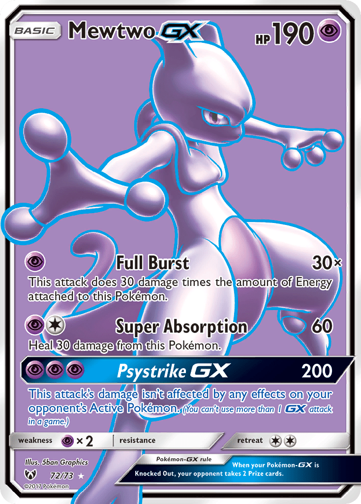 Mewtwo GX (72/73) [Sun & Moon: Shining Legends] Pokemon Single Pokémon  | Multizone: Comics And Games