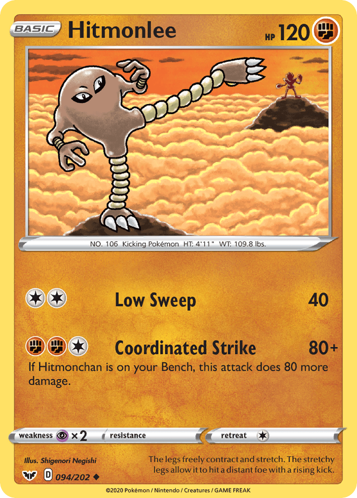 Hitmonlee (094/202) [Sword & Shield: Base Set] Pokemon Single Pokémon  | Multizone: Comics And Games