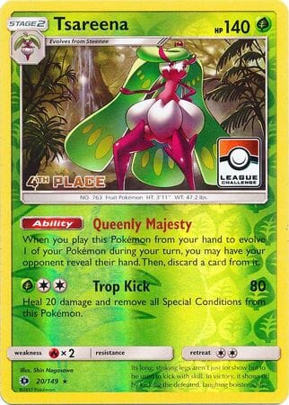 Tsareena (20/149) (League 4th Place) [Sun & Moon: Base Set] Pokemon Single Pokémon  | Multizone: Comics And Games
