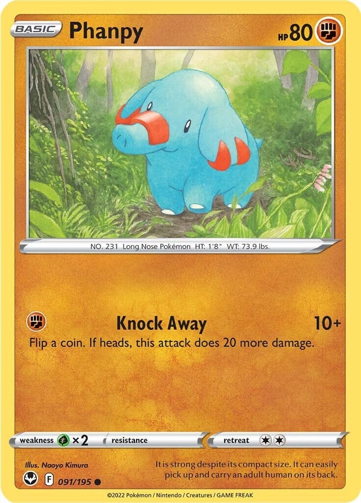 Phanpy (091/195) [Sword & Shield: Silver Tempest] Pokemon Single Pokémon  | Multizone: Comics And Games
