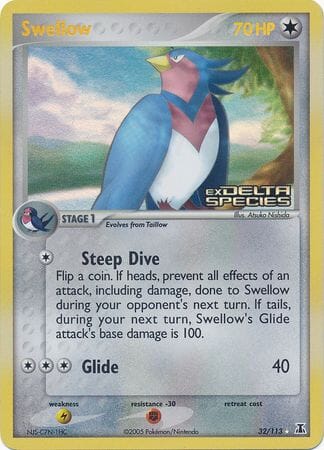 Swellow (32/113) (Stamped) [EX: Delta Species] Pokemon Single Pokémon  | Multizone: Comics And Games