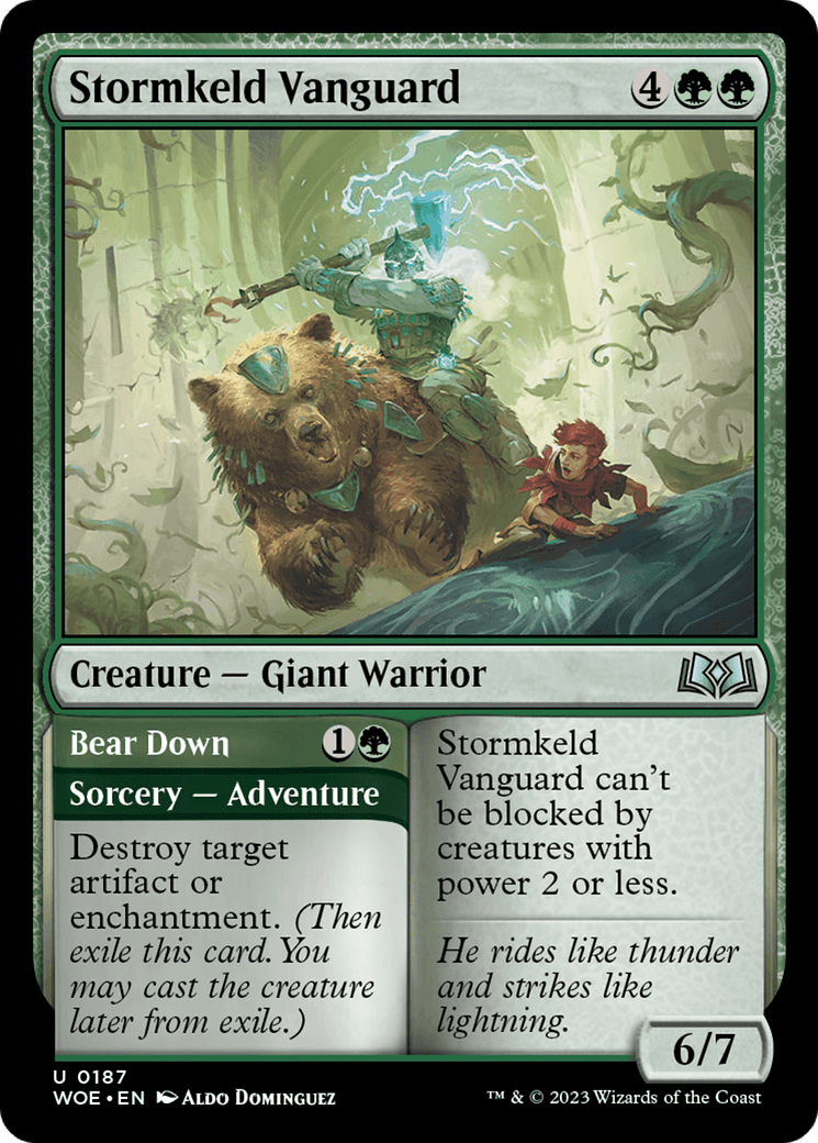 Stormkeld Vanguard // Bear Down [Wilds of Eldraine] MTG Single Magic: The Gathering  | Multizone: Comics And Games