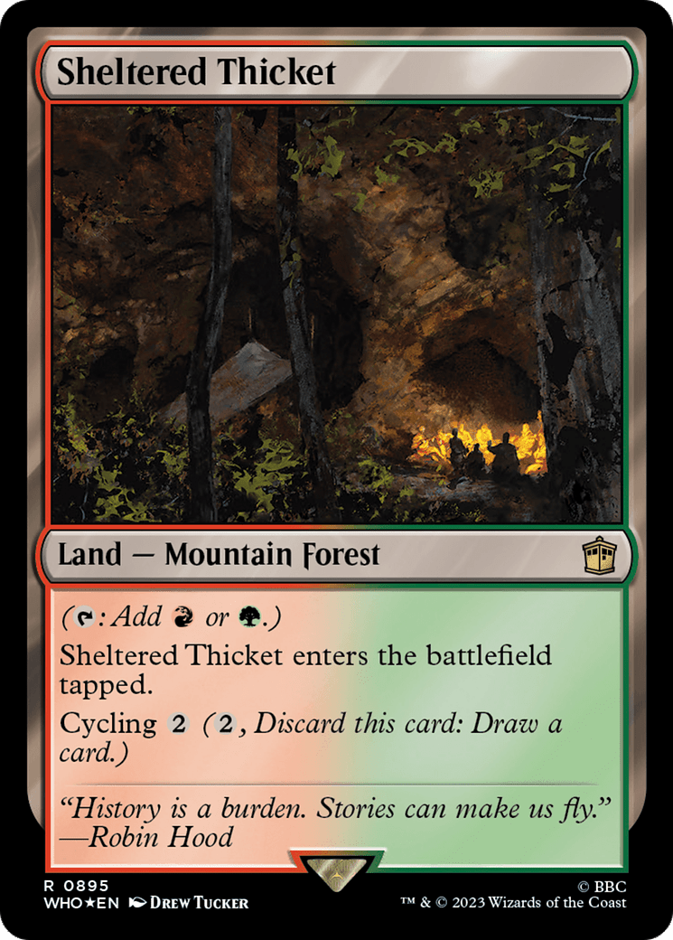 Sheltered Thicket (Surge Foil) [Doctor Who] MTG Single Magic: The Gathering  | Multizone: Comics And Games