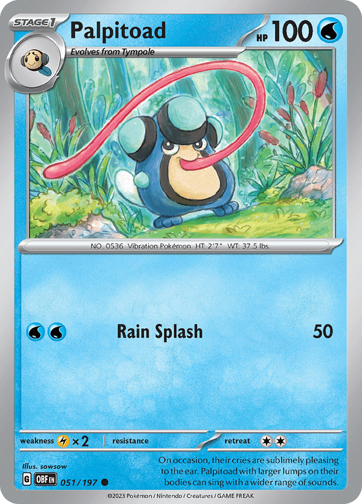Palpitoad (051/197) [Scarlet & Violet: Obsidian Flames] Pokemon Single Pokémon  | Multizone: Comics And Games