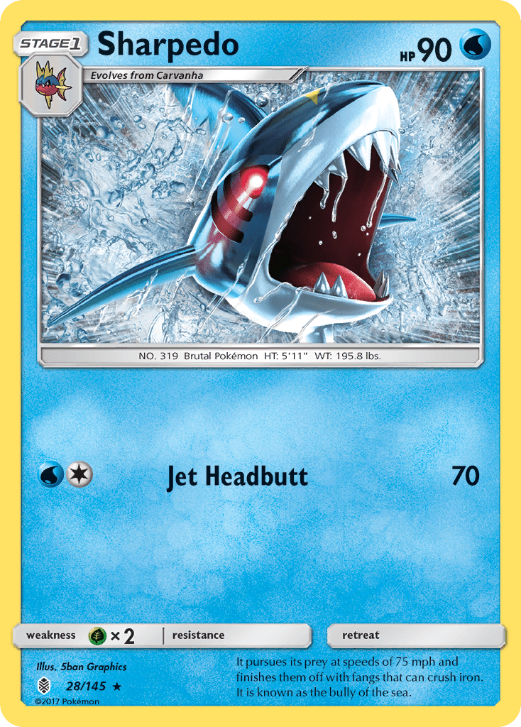 Sharpedo (28/145) [Sun & Moon: Guardians Rising] Pokemon Single Pokémon  | Multizone: Comics And Games