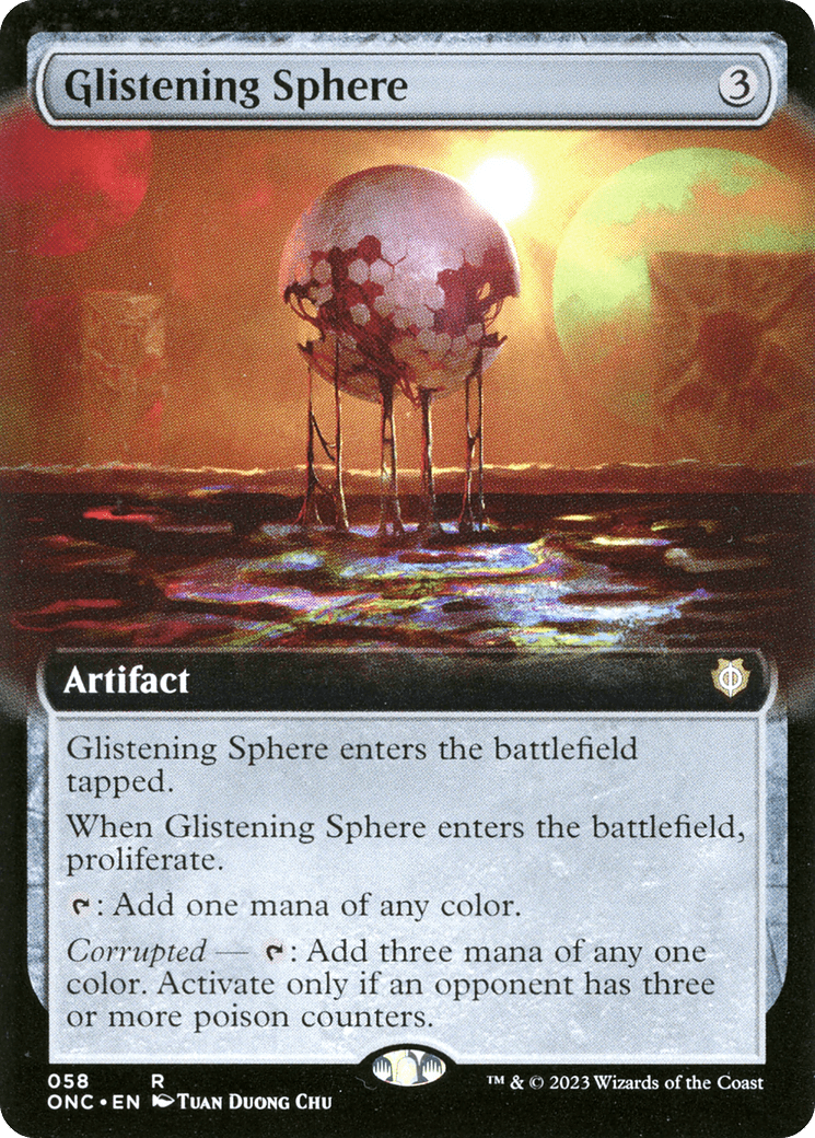 Glistening Sphere (Extended Art) [Phyrexia: All Will Be One Commander] MTG Single Magic: The Gathering  | Multizone: Comics And Games