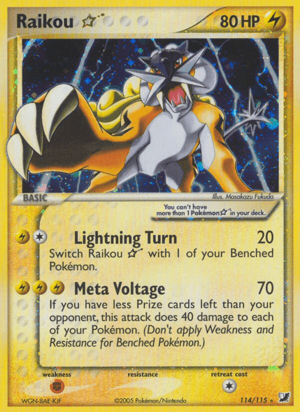 Raikou Star (114/115) [EX: Unseen Forces] Pokemon Single Pokémon  | Multizone: Comics And Games