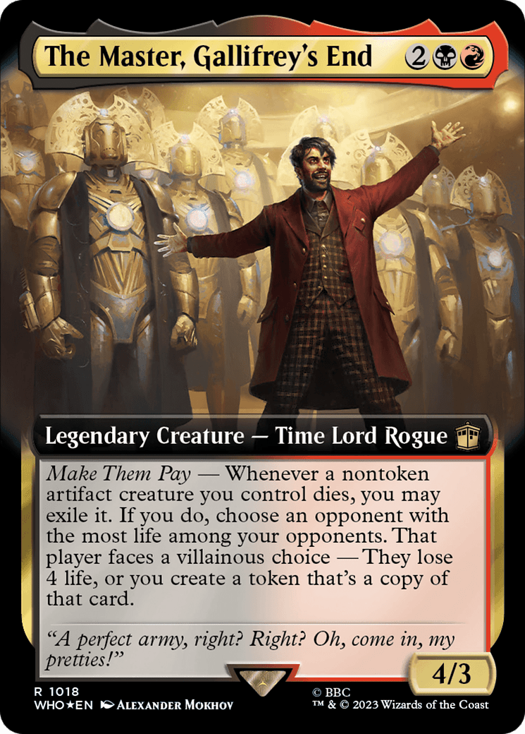 The Master, Gallifrey's End (Extended Art) (Surge Foil) [Doctor Who] MTG Single Magic: The Gathering  | Multizone: Comics And Games