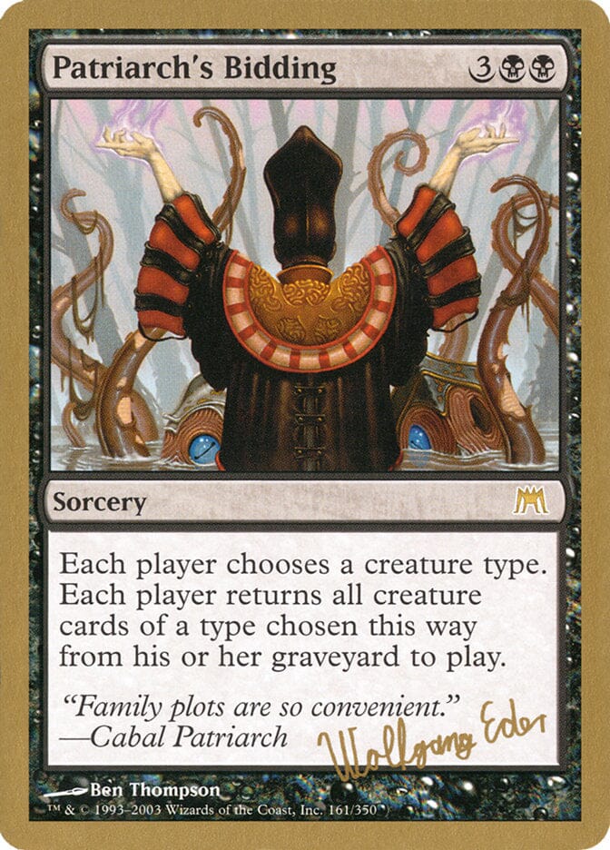 Patriarch's Bidding (Wolfgang Eder) [World Championship Decks 2003] MTG Single Magic: The Gathering  | Multizone: Comics And Games