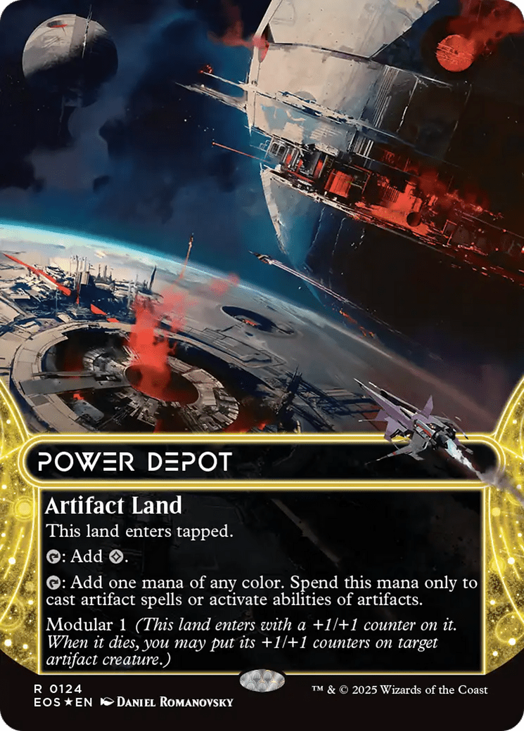 Power Depot (0124) (Borderless) (Galaxy Foil) [Edge of Eternities: Stellar Sights] MTG Single Magic: The Gathering  | Multizone: Comics And Games