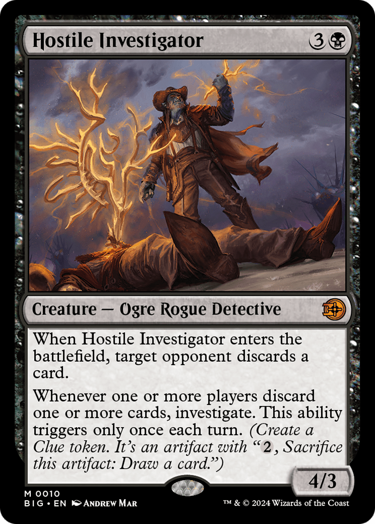 Hostile Investigator [Outlaws of Thunder Junction: The Big Score] MTG Single Magic: The Gathering  | Multizone: Comics And Games