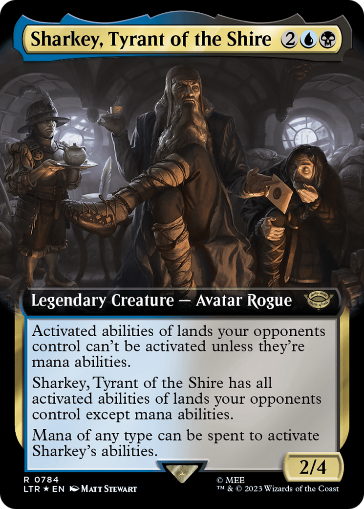 Sharkey, Tyrant of the Shire (Extended Art) (Surge Foil) [The Lord of the Rings: Tales of Middle-Earth] MTG Single Magic: The Gathering  | Multizone: Comics And Games