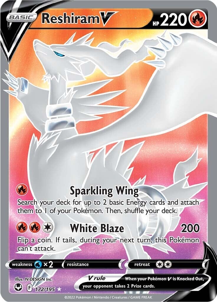 Reshiram V (172/195) [Sword & Shield: Silver Tempest] Pokemon Single Pokémon  | Multizone: Comics And Games