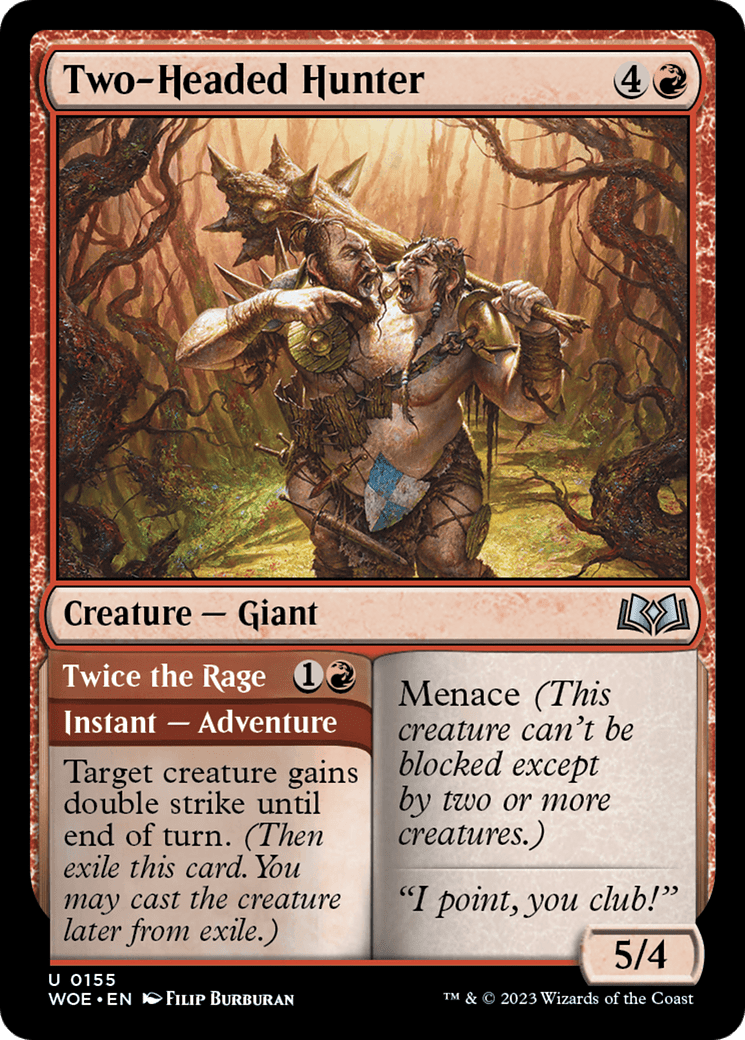 Two-Headed Hunter // Twice the Rage [Wilds of Eldraine] MTG Single Magic: The Gathering  | Multizone: Comics And Games