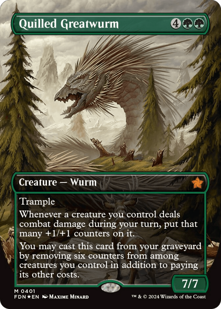 Quilled Greatwurm (Borderless) (Mana Foil) [Foundations] MTG Single Magic: The Gathering  | Multizone: Comics And Games