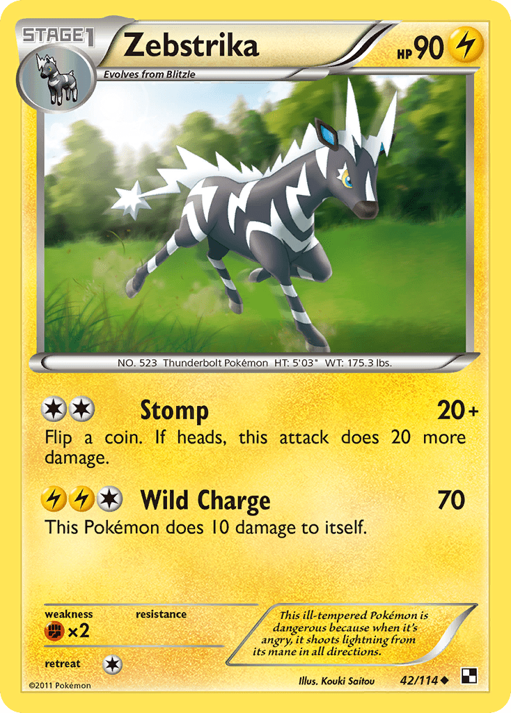 Zebstrika (42/114) [Black & White: Base Set] Pokemon Single Pokémon  | Multizone: Comics And Games