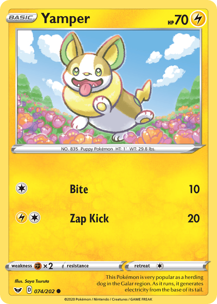 Yamper (074/202) [Sword & Shield: Base Set] Pokemon Single Pokémon  | Multizone: Comics And Games