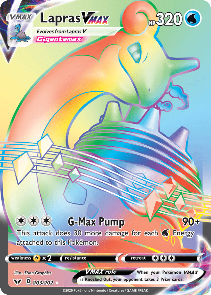 Lapras VMAX (203/202) [Sword & Shield: Base Set] Pokemon Single Pokémon  | Multizone: Comics And Games