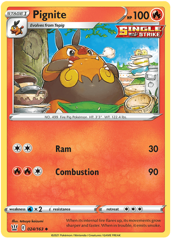 Pignite (024/163) [Sword & Shield: Battle Styles] Pokemon Single Pokémon  | Multizone: Comics And Games