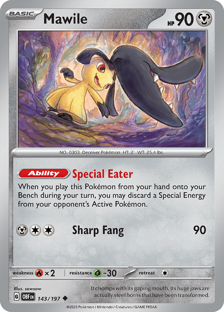 Mawile (143/197) [Scarlet & Violet: Obsidian Flames] Pokemon Single Pokémon  | Multizone: Comics And Games