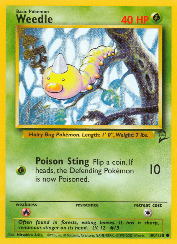 Weedle (100/130) [Base Set 2] Pokemon Single Pokémon  | Multizone: Comics And Games