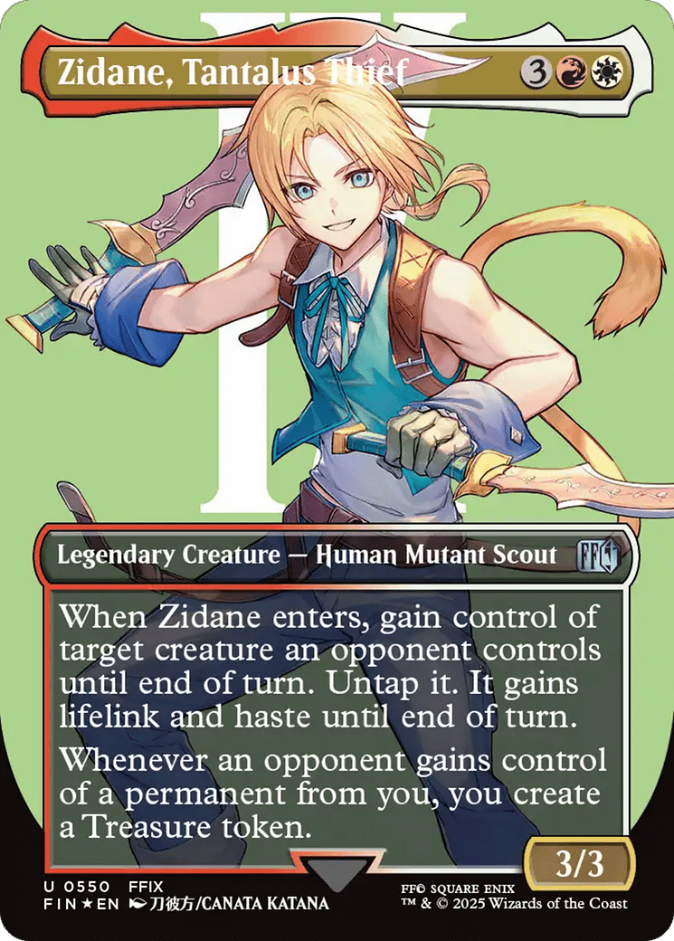 Zidane, Tantalus Thief (Borderless) (Surge Foil) [FINAL FANTASY] MTG Single Magic: The Gathering  | Multizone: Comics And Games