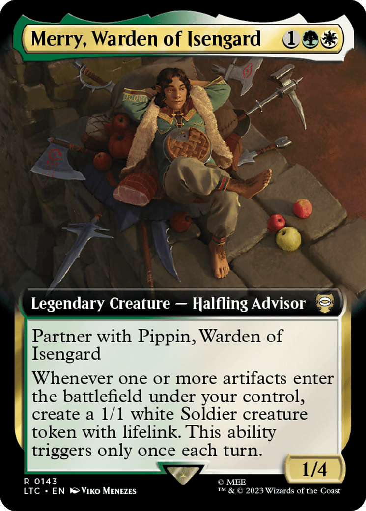 Merry, Warden of Isengard (Extended Art) [The Lord of the Rings: Tales of Middle-Earth Commander] MTG Single Magic: The Gathering  | Multizone: Comics And Games