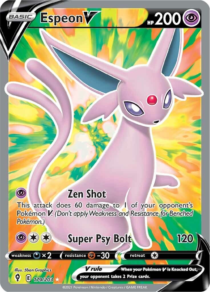 Espeon V (179/203) [Sword & Shield: Evolving Skies] Pokemon Single Pokémon  | Multizone: Comics And Games