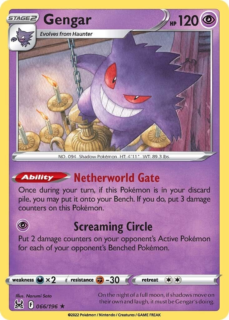 Gengar (066/196) (Theme Deck Exclusive) [Sword & Shield: Lost Origin] Pokemon Single Pokémon  | Multizone: Comics And Games