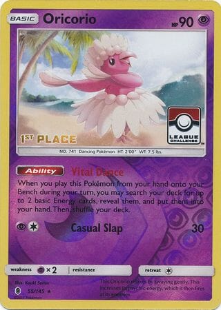 Oricorio (55/145) (League Promo 1st Place) [Sun & Moon: Guardians Rising] Pokemon Single Pokémon  | Multizone: Comics And Games