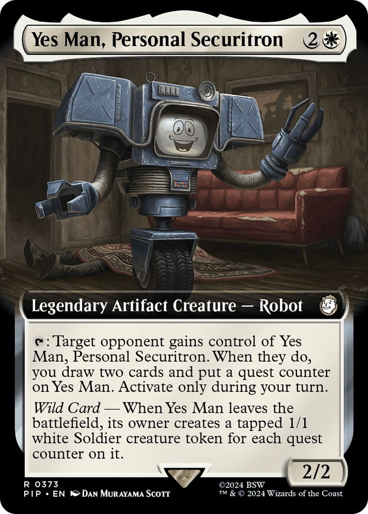 Yes Man, Personal Securitron (Extended Art) [Fallout] MTG Single Magic: The Gathering  | Multizone: Comics And Games