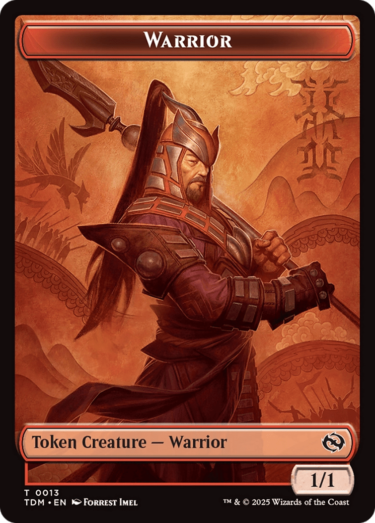 Dragon (0011) // Warrior Double-Sided Token [Tarkir: Dragonstorm Tokens] MTG Single Magic: The Gathering  | Multizone: Comics And Games