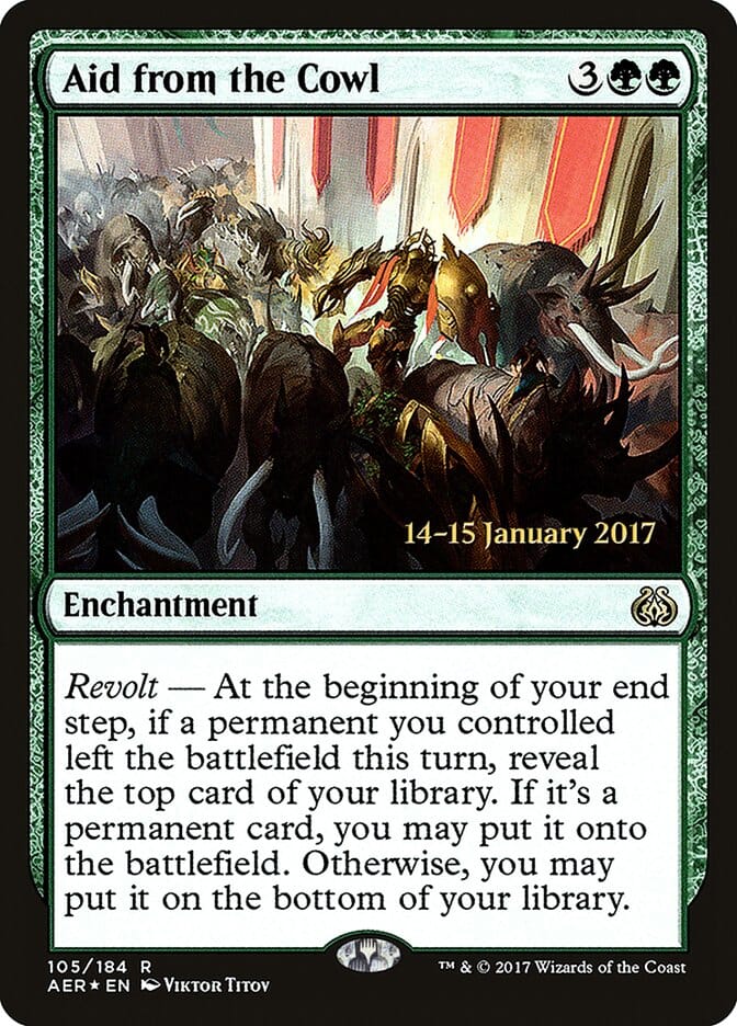 Aid from the Cowl [Aether Revolt Prerelease Promos] MTG Single Magic: The Gathering  | Multizone: Comics And Games