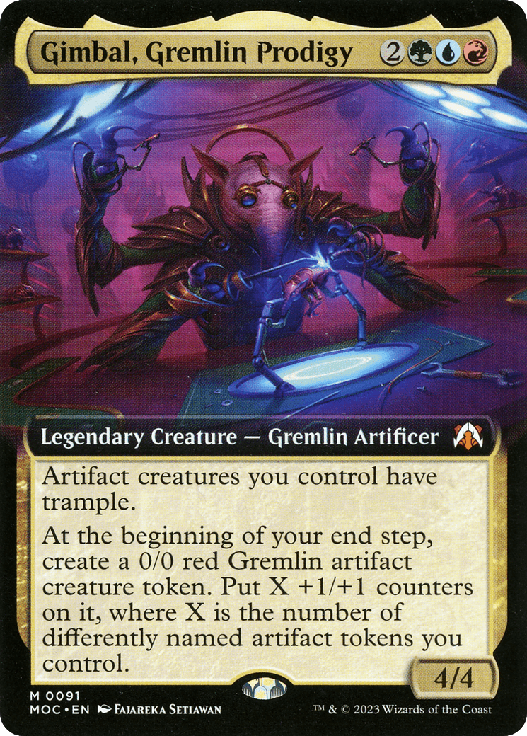 Gimbal, Gremlin Prodigy (Extended Art) [March of the Machine Commander] MTG Single Magic: The Gathering  | Multizone: Comics And Games