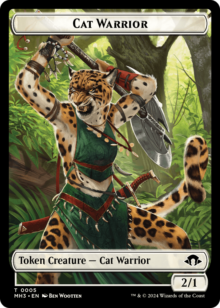Eldrazi Spawn // Cat Warrior Double-Sided Token [Modern Horizons 3 Tokens] MTG Single Magic: The Gathering  | Multizone: Comics And Games