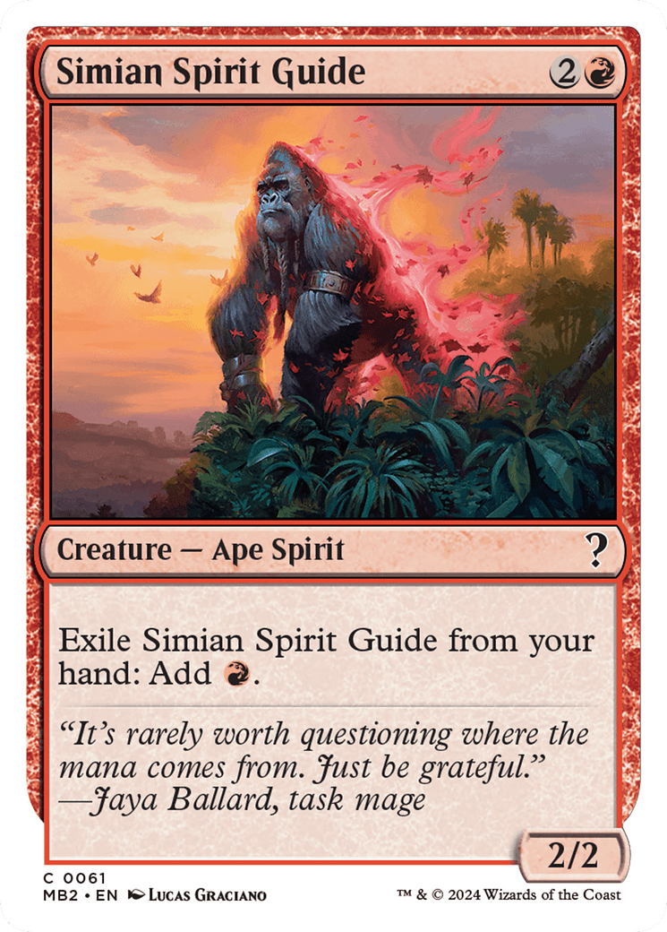 Simian Spirit Guide (White Border) [Mystery Booster 2] MTG Single Magic: The Gathering  | Multizone: Comics And Games